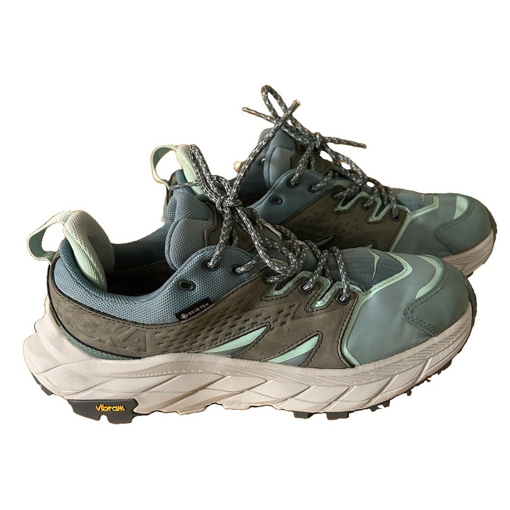 HOKA Anacapa Low GTX Gore-Tex Hiking Sneakers Womens Size 7.5 Vibram Blue Slate
